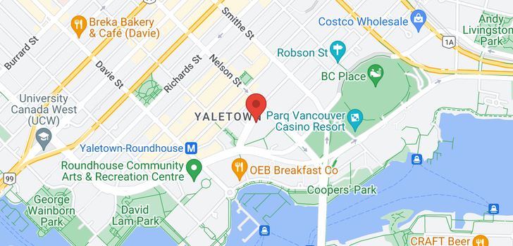 map of 307 1018 CAMBIE STREET